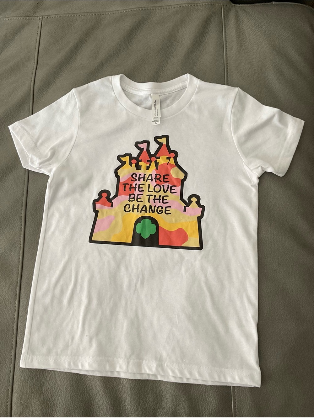 Kids White Graphic Tee - Share the Love Castle